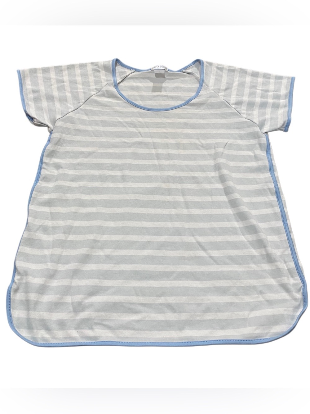 LAKE Striped Pajama Short Sleeve Pima Cotton Top Small